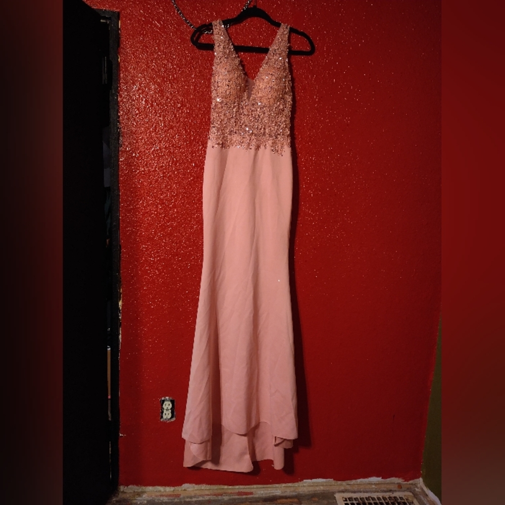 Pink maxi dress with sequins (formal/prom)
